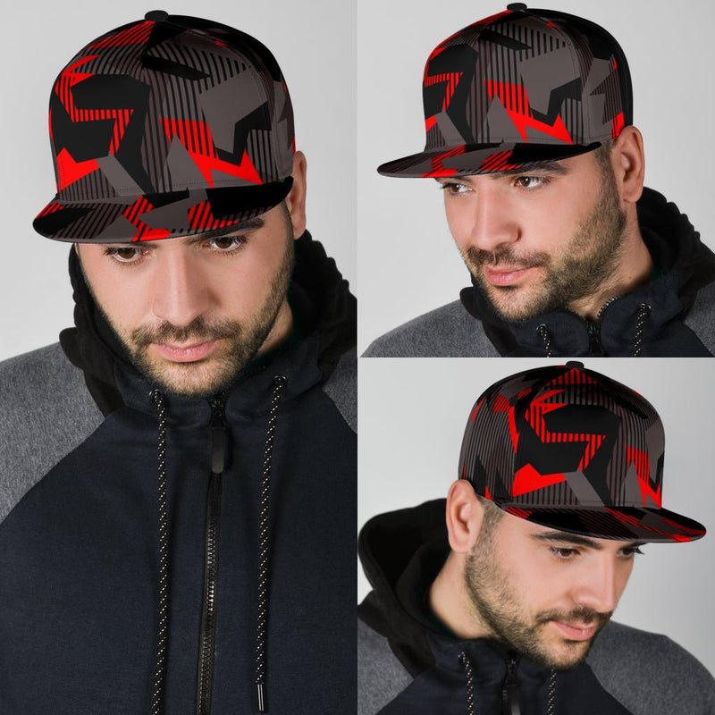 Red and Gray Camo Snapback Hat - Carbone&