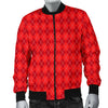 Red Argyle Mens Bomber Jacket - Carbone's Marketplace