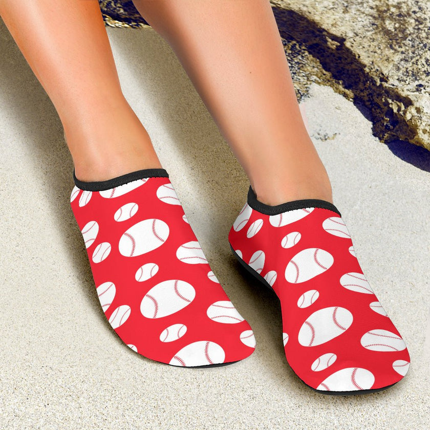 Red Baseball Ball Aqua Shoes - Carbone's Marketplace
