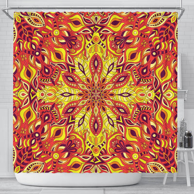 Red Sunny Mandala Shower Curtain - Carbone's Marketplace