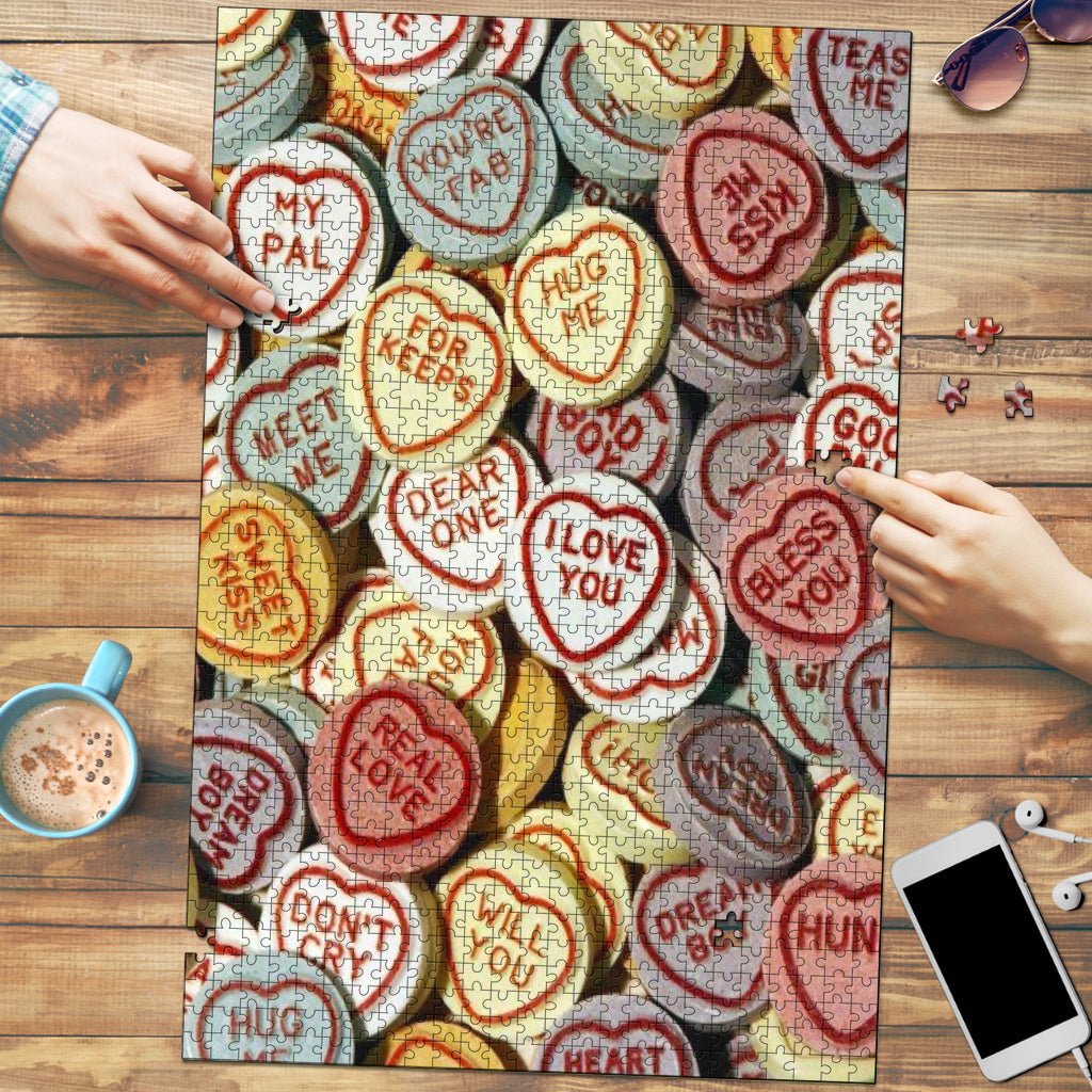 Retro Love Hearts Jigsaw Puzzle - Carbone's Marketplace