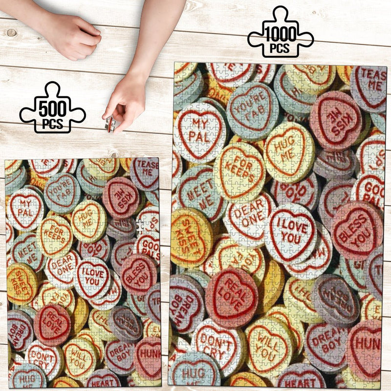 Retro Love Hearts Jigsaw Puzzle - Carbone&