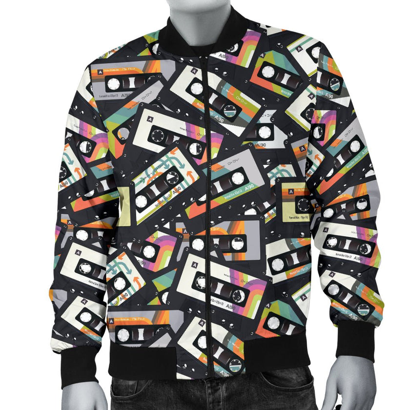 Retro Vintage Cassette Tape - Men's Bomber Jacket - Carbone's Marketplace
