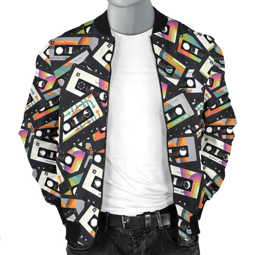 Retro Vintage Cassette Tape - Men's Bomber Jacket - Carbone's Marketplace
