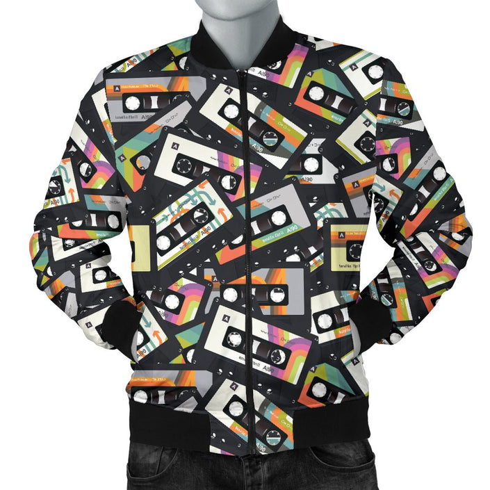 Retro Vintage Cassette Tape - Men's Bomber Jacket - Carbone's Marketplace