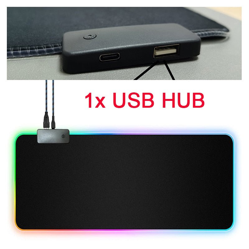 RGB Mouse Pad with Cable - Carbone&