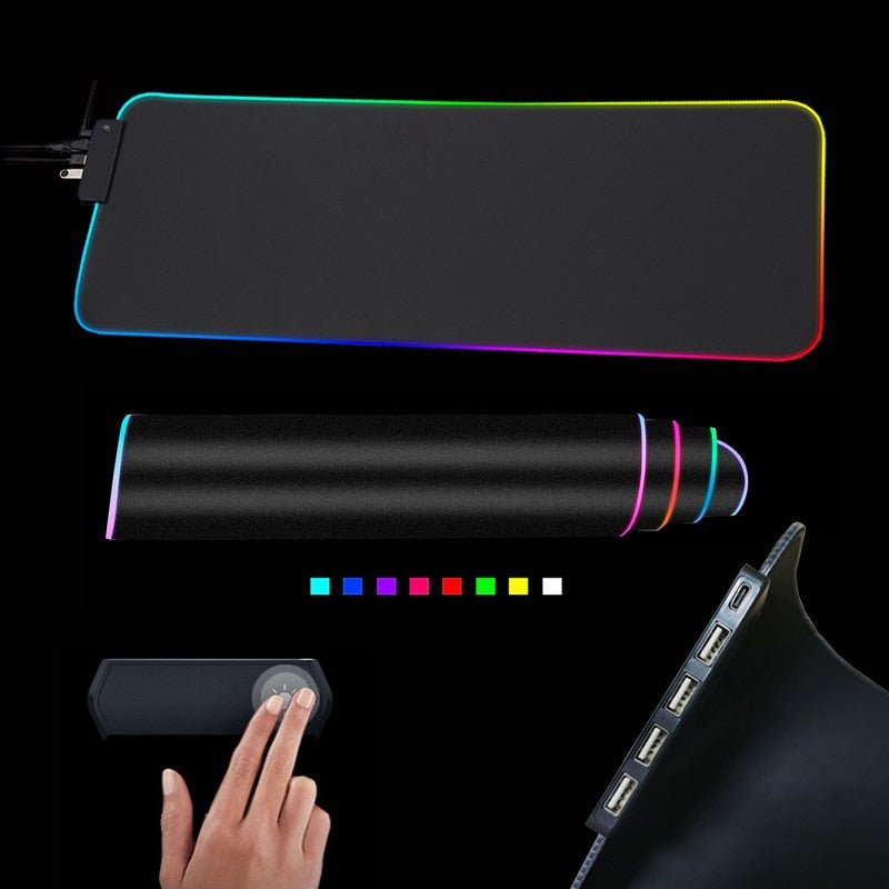 RGB Mouse Pad with Cable - Carbone&