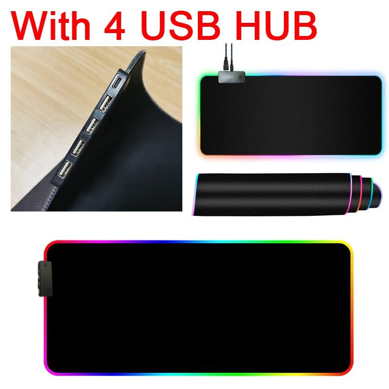 RGB Mouse Pad with Cable - Carbone&