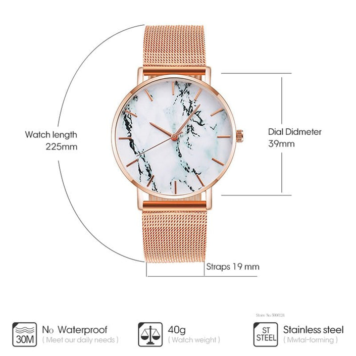 Rose Gold Marble Women's Watch - Carbone's Marketplace