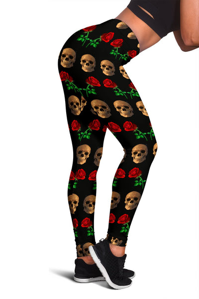 Roses and Skulls Leggings for Skull Lovers - Carbone's Marketplace