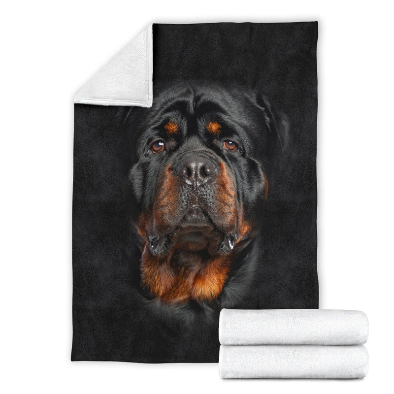 Rottweiler Face Hair Blanket - Carbone&