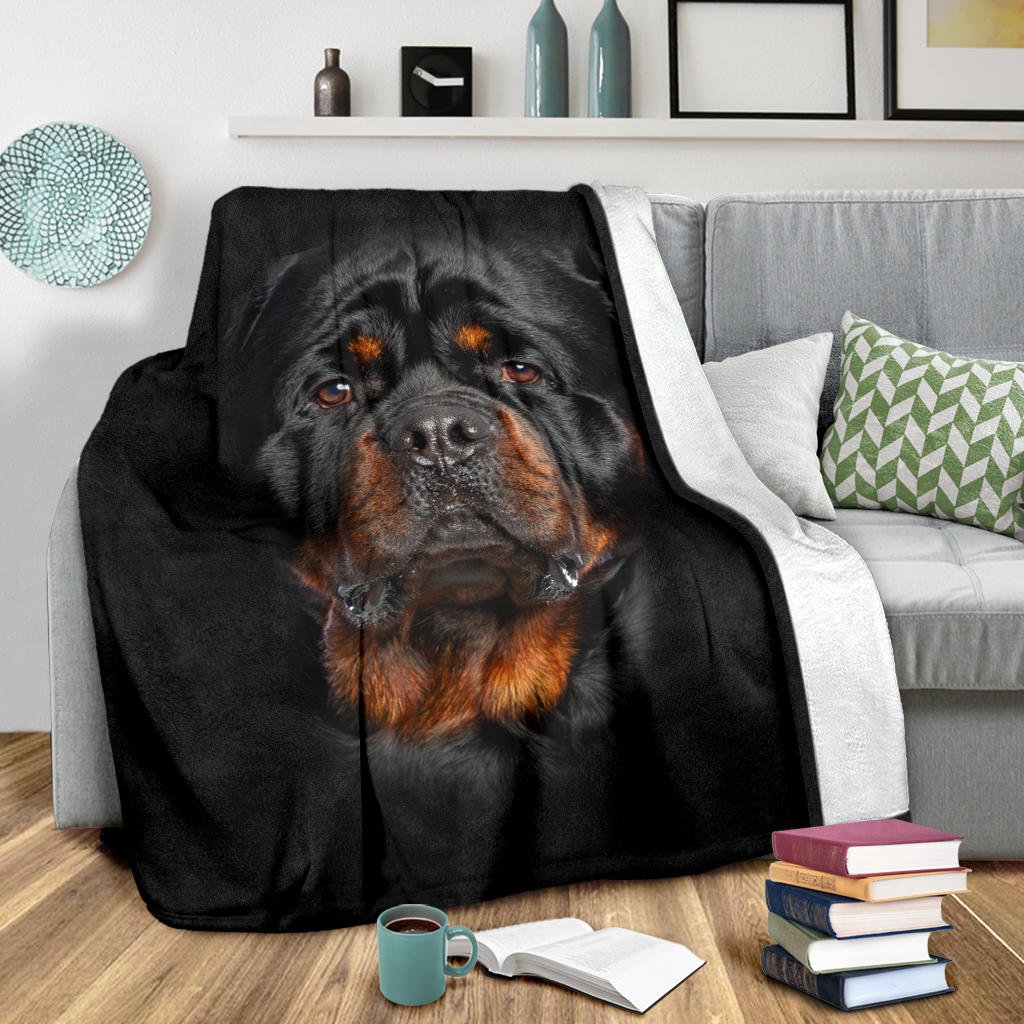 Rottweiler Face Hair Blanket - Carbone's Marketplace