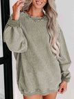 Round Neck Dropped Shoulder Sweatshirt - Carbone's Marketplace