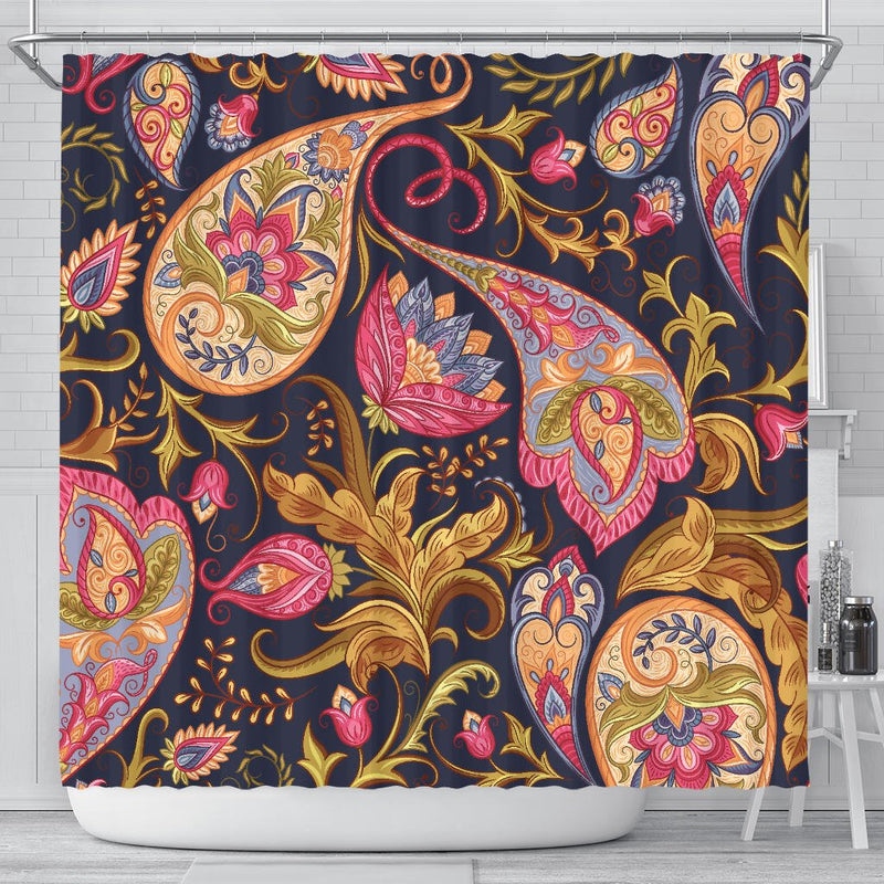 Royal Blue Paisley Shower Curtain - Carbone&