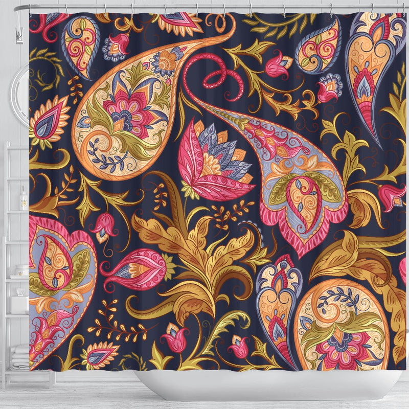 Royal Blue Paisley Shower Curtain - Carbone&