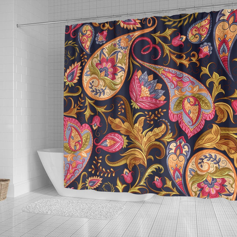 Royal Blue Paisley Shower Curtain - Carbone&