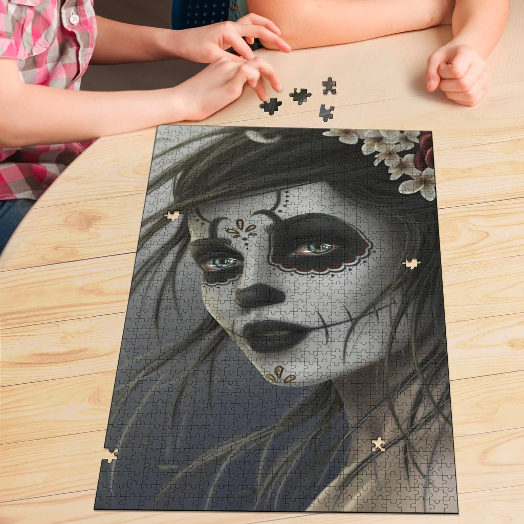 Sadness Sugar Skull Jigsaw Puzzle - Carbone's Marketplace